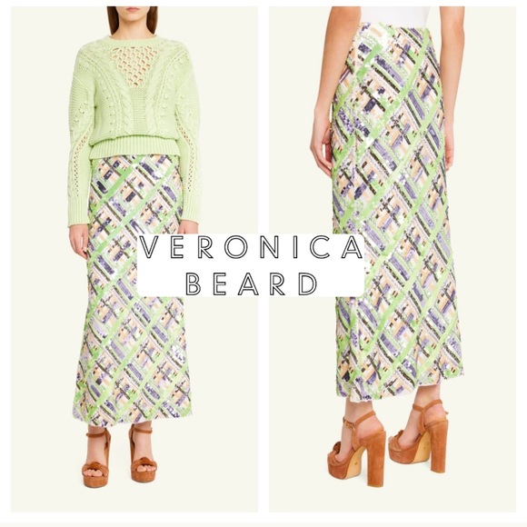 Veronica Beard Dresses & Skirts - NWOT VERONICA BEARD Brent EMBELLISHED sequin midi skirt mermaid 2